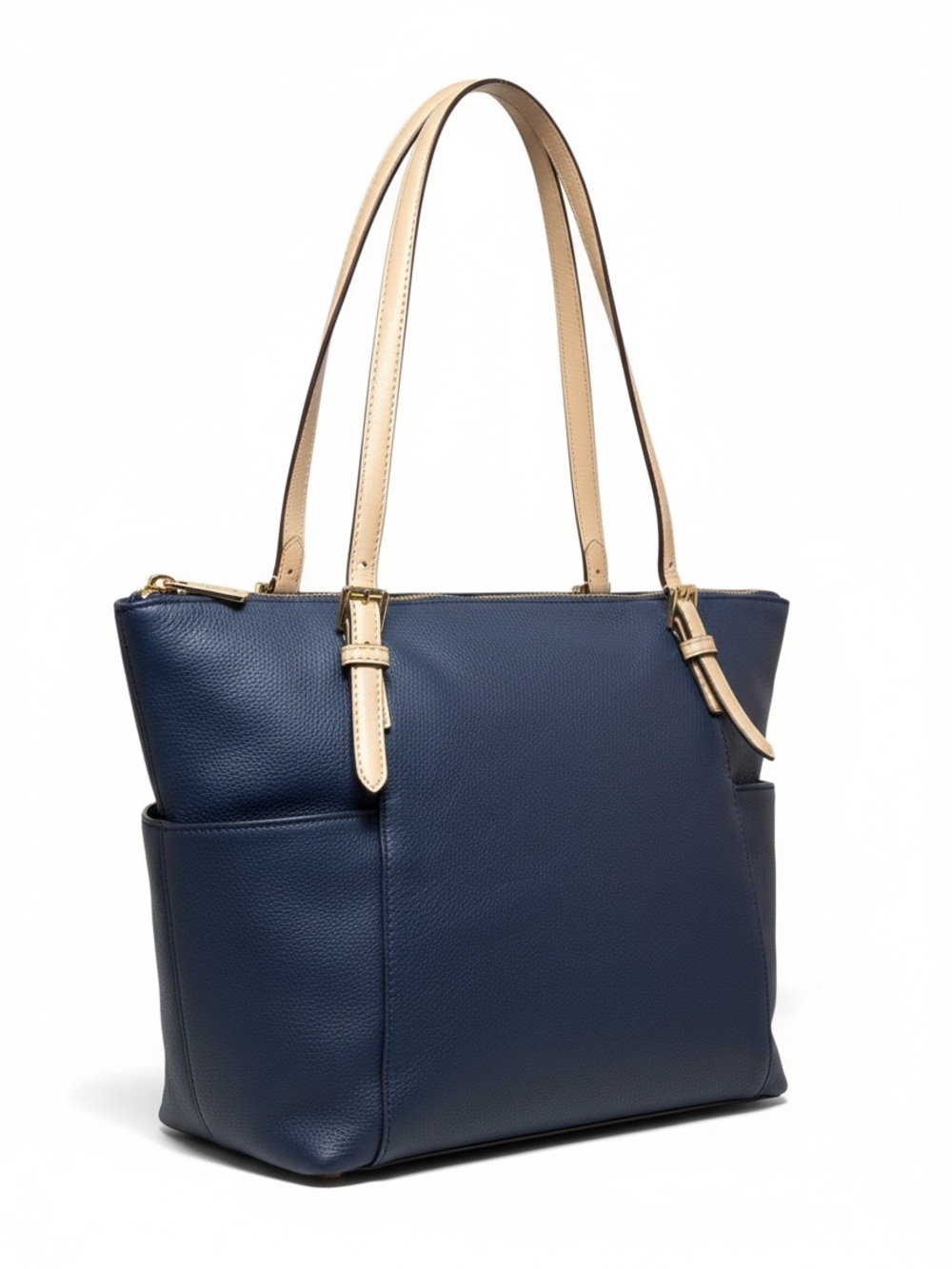 Michael Kors Jet Set East West Navy pebbled tote